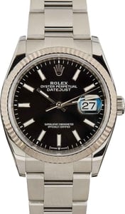 Rolex Datejust 36MM Stainless Steel, Oyster Band Black Chromalight Dial, B&P (2019)