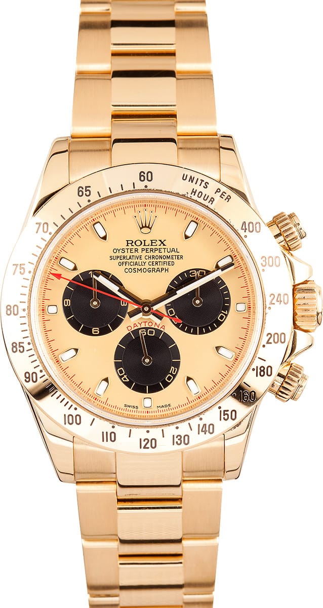 rolex daytona yellow gold champagne dial