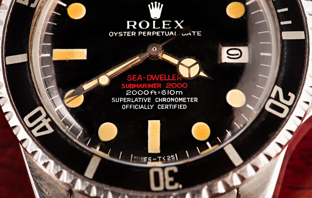 double red sea dweller dial and hands