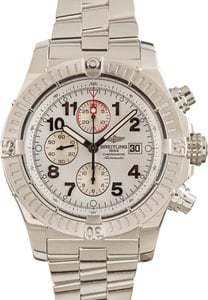 Breitling Super Avenger Chronograph White Arabic Dial