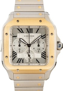 Cartier Santos de Cartier Chronograph Steel & 18k Yellow Gold