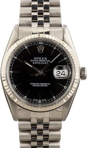 Pre Owned Rolex Datejust 16014 Black Dial