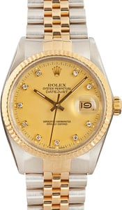 Rolex Datejust 16013 Diamond Champagne Dial