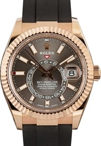 Rolex Sky-Dweller 326235 18k Everose Gold on Oysterflex Strap