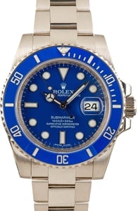 Rolex Submariner 116619 18k White Gold Smurf