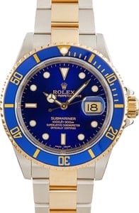 Rolex Two-Tone Blue Submariner 16613