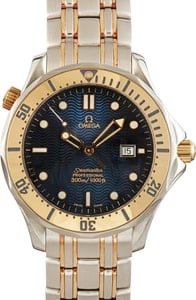 Omega Seamaster Yellow Gold on Steel Blue Dial