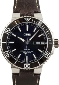 Oris Aquis Big Day Date Steel on Leather Strap