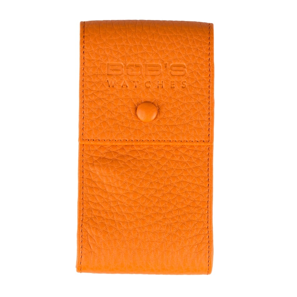 orange leather pouch