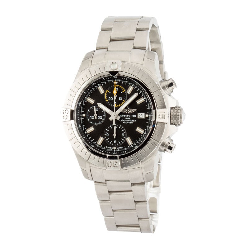 Breitling Avenger Chronograph 45 Stainless Steel Black Dial