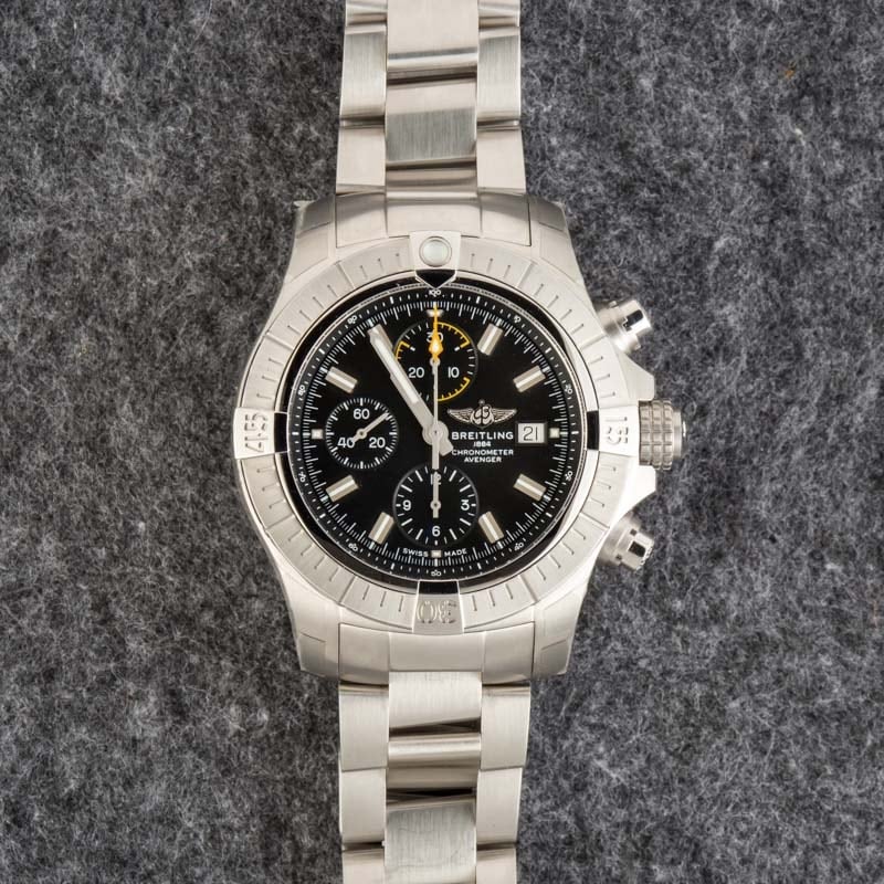 Breitling Avenger Chronograph 45 Stainless Steel Black Dial