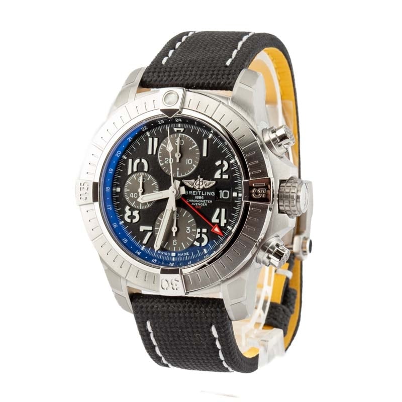 Breitling Avenger Chronograph GMT 45 Black Arabic Dial