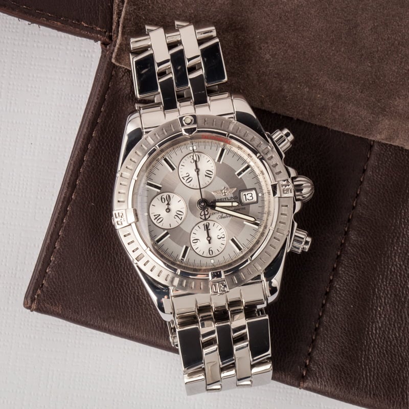 Pre-owned Breitling Chronomat Silver Dial