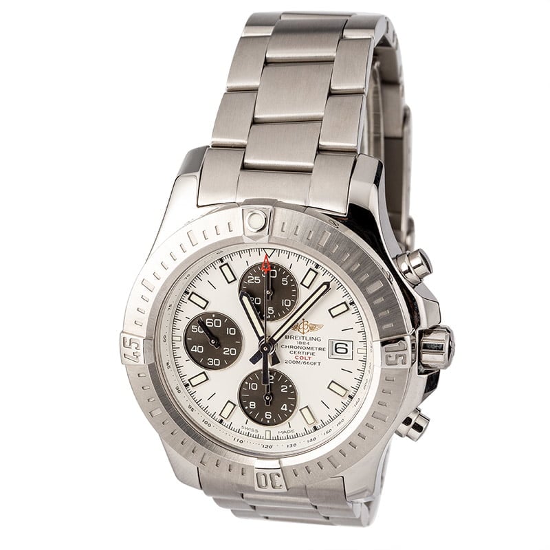 New Breitling Colt Chronograph Stainless Steel Silver Dial