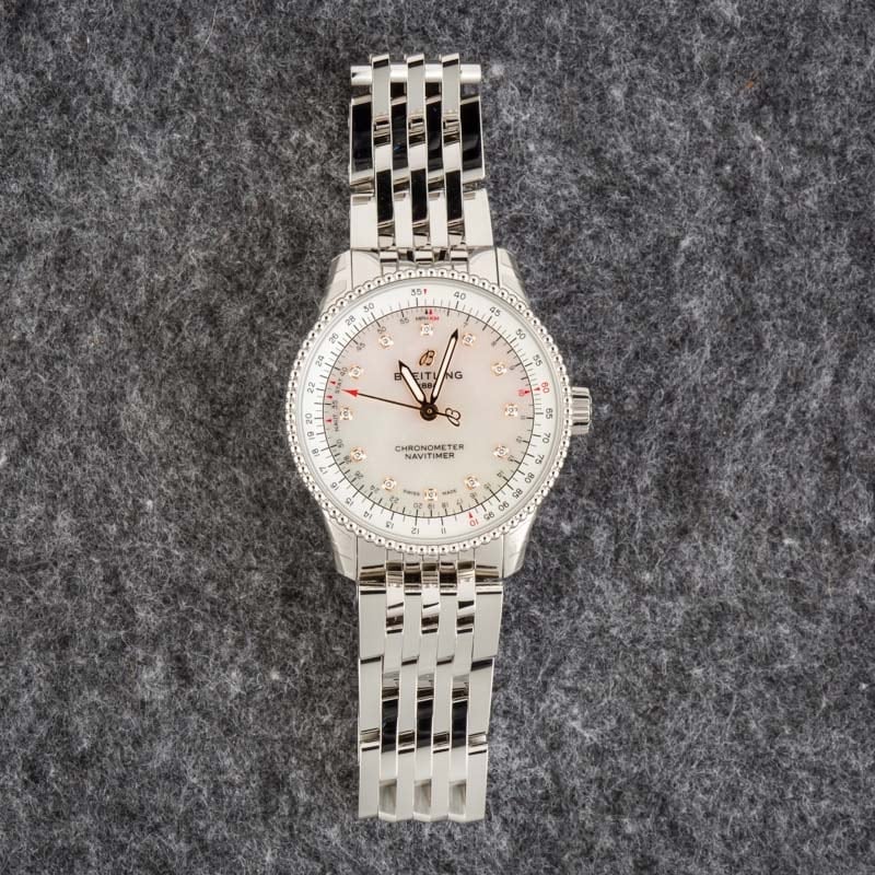 Breitling Navitimer Automatic 35 Mother of Pearl Diamond Dial