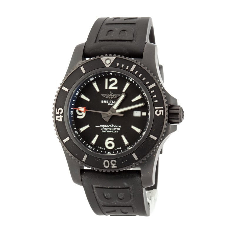 Breitling Superocean Black Dial DLC Steel