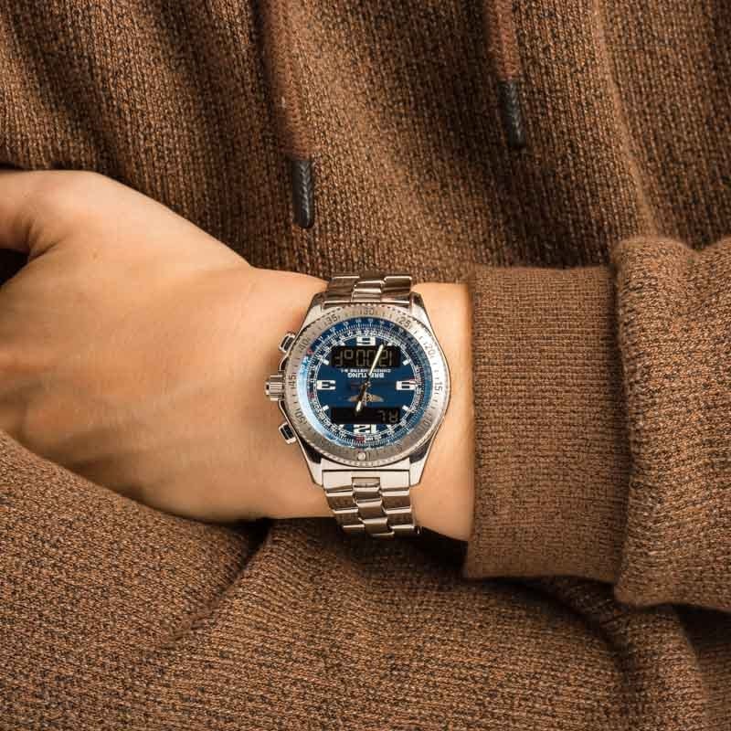 Pre-owned Breitling B-1 Blue Digital Dial