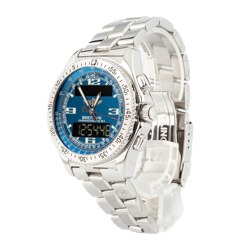 Pre-owned Breitling B-1 Blue Digital Dial