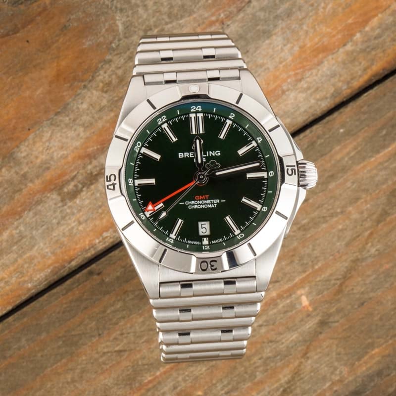 Breitling Chronomat GMT Stainless Steel Green Dial