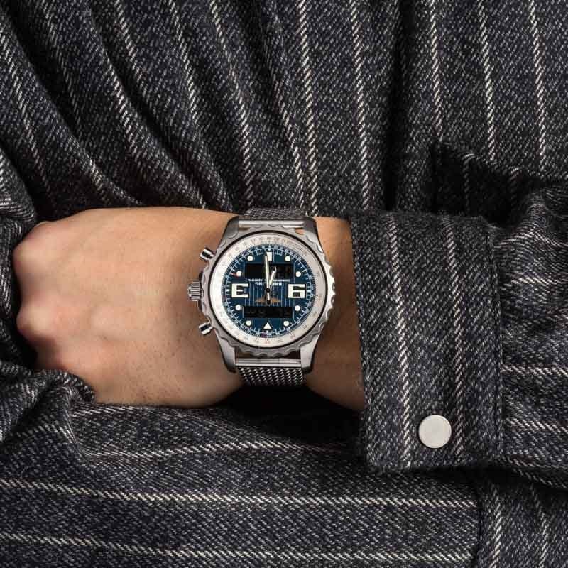 Pre-owned Breitling Chronospace Blue Digital Dial