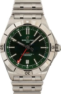 Breitling Chronomat 40MM Stainless Steel, Timing Bezel Green Index Dial, B&P (2022)