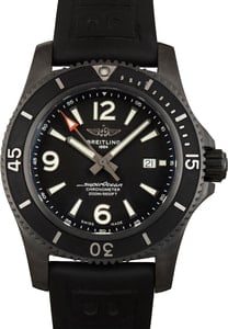 Pre-owned Breitling Superocean Black Dial DLC Steel