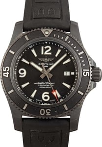 Breitling Superocean Black Dial DLC Steel