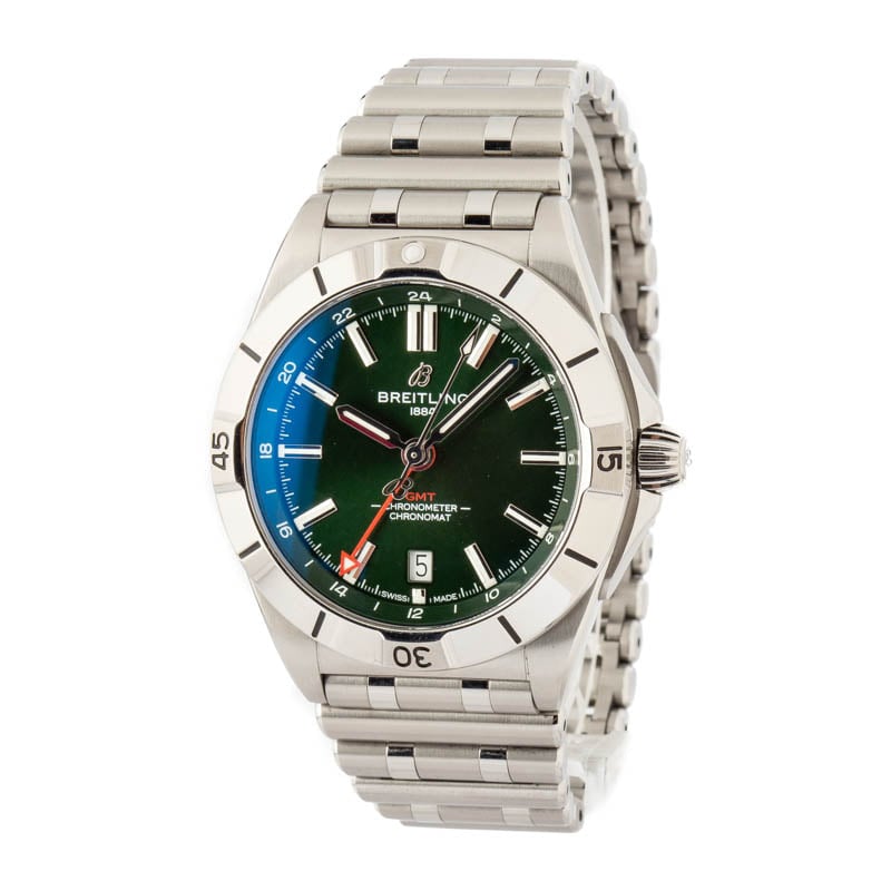 Breitling Chronomat GMT Stainless Steel Green Dial