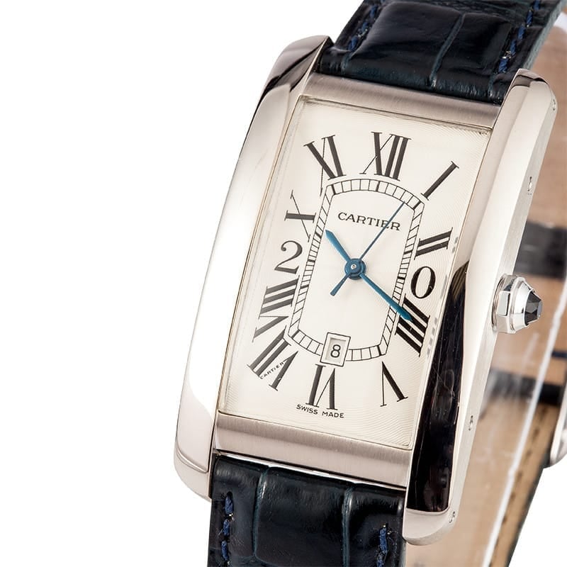 Used Cartier Tank Americaine WB7073L1 18k white W527293