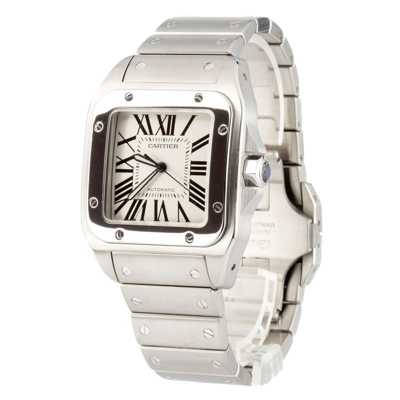 Pre-Owned Cartier Santos 100 Stainless Steel