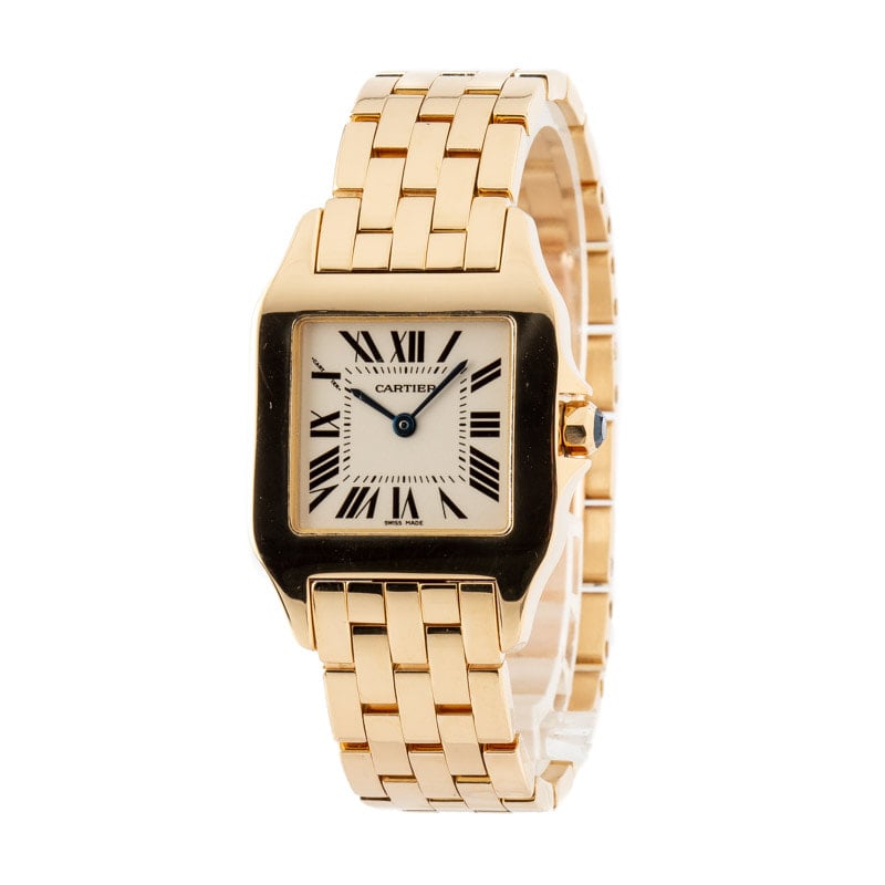 Pre-owned Cartier Santos Demoiselle 18k Yellow Gold