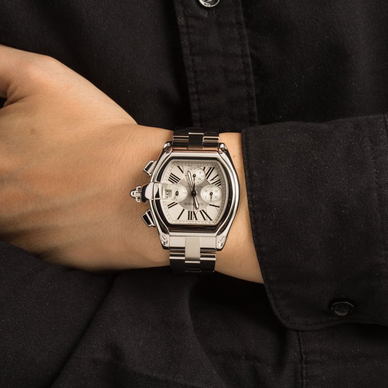 Cartier Roadster W62019X6 XL Stainless Steel Chronograph