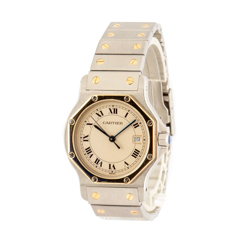 Cartier Santos Ronde Stainless Steel & Yellow Gold