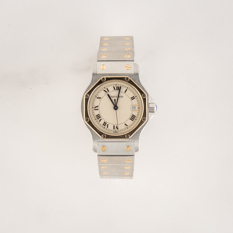 Cartier Santos Ronde Stainless Steel & Yellow Gold