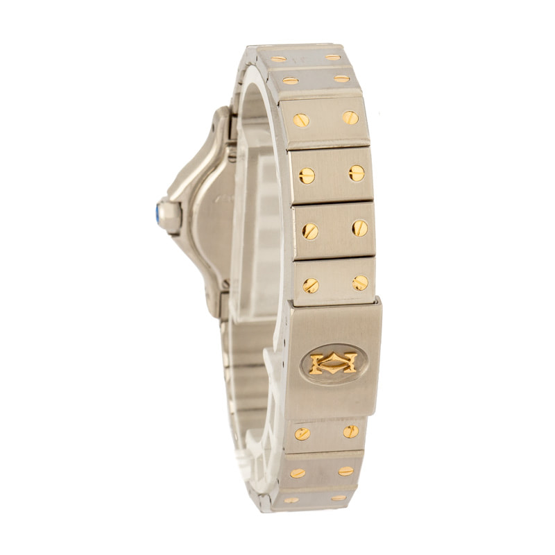 Ladies Cartier Santos Steel & 18k Yellow Gold