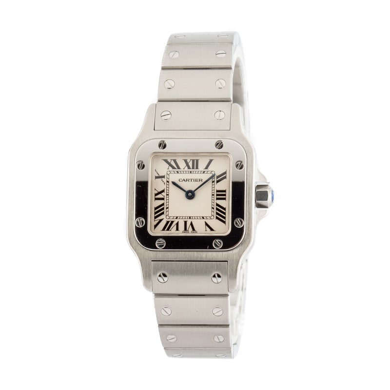 Cartier Santos Silver Roman Dial