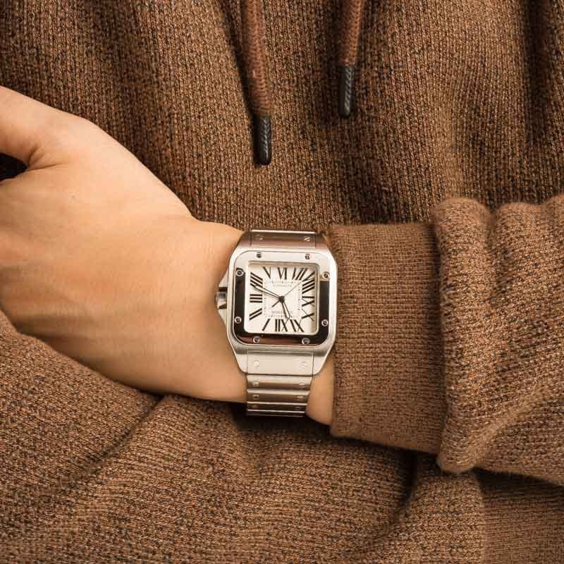 Pre-Owned Cartier Santos 100 Stainless Steel