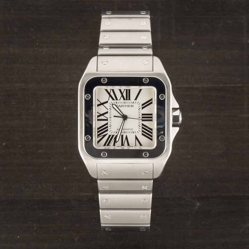 Pre-Owned Cartier Santos 100 Stainless Steel