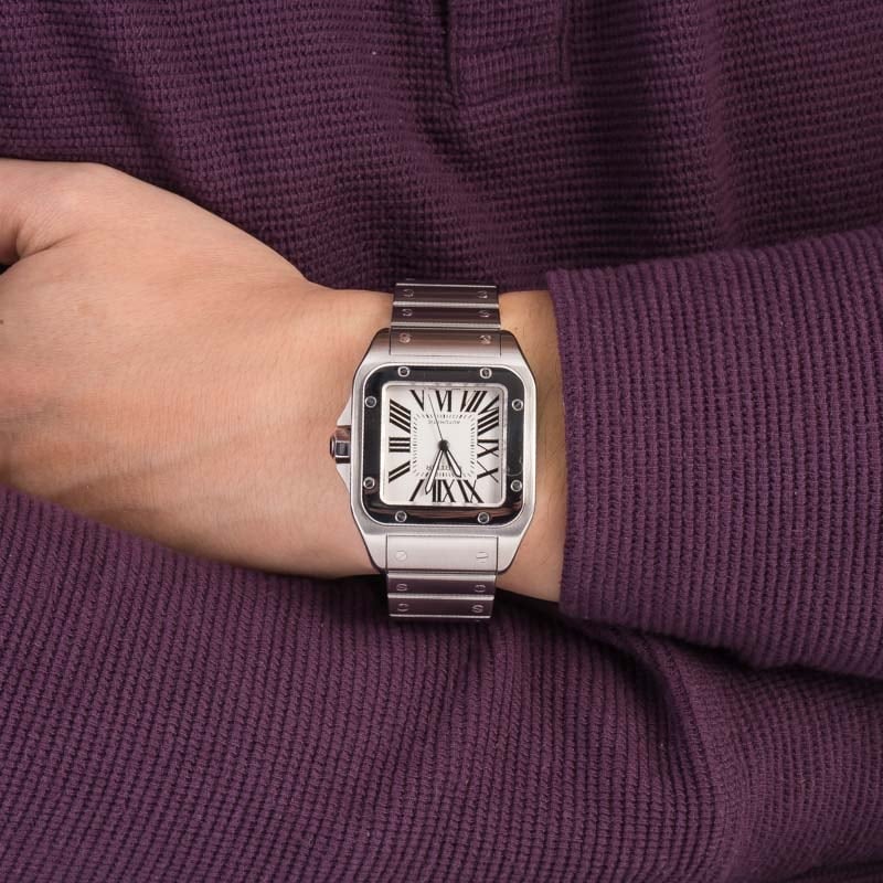 Pre-Owned Cartier Santos 100 Stainless Steel