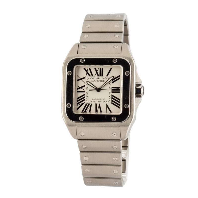 Pre-Owned Cartier Santos 100 Stainless Steel