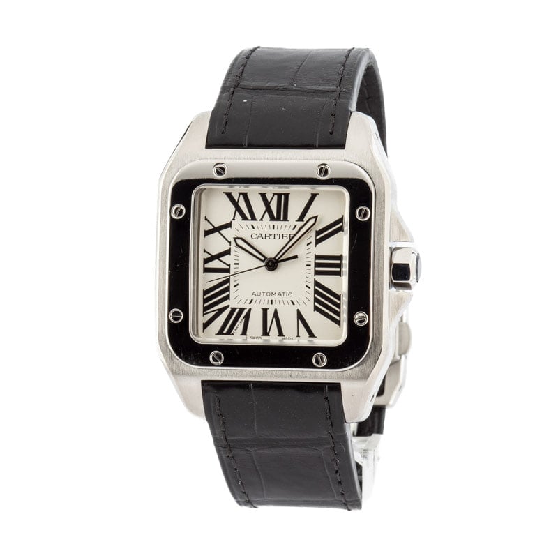 Cartier Santos 100 Stainless Steel Roman Dial