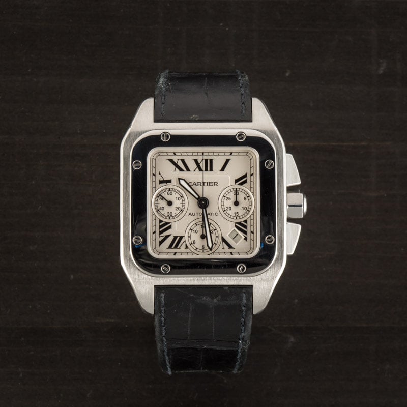 Used Cartier Santos 100 Stainless Steel