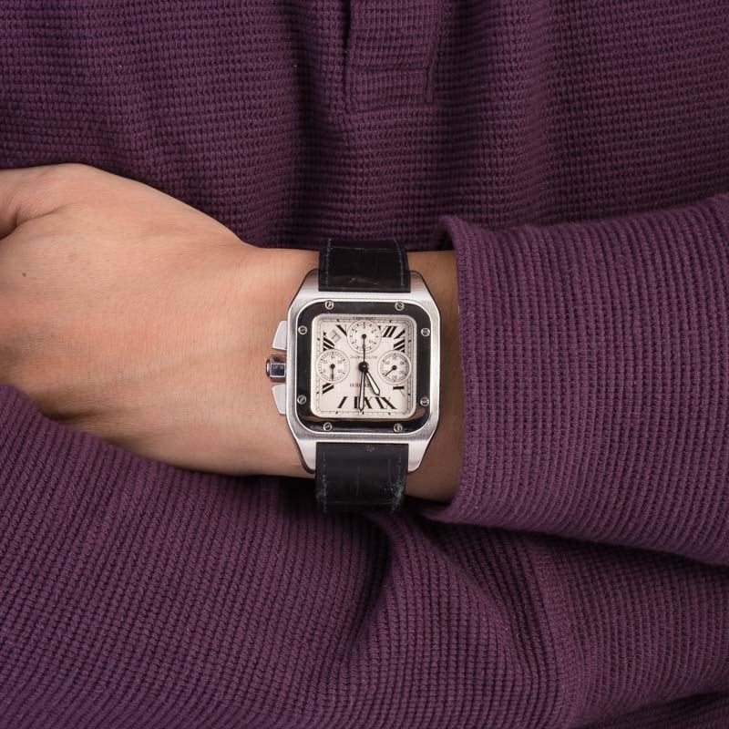 Used Cartier Santos 100 Stainless Steel
