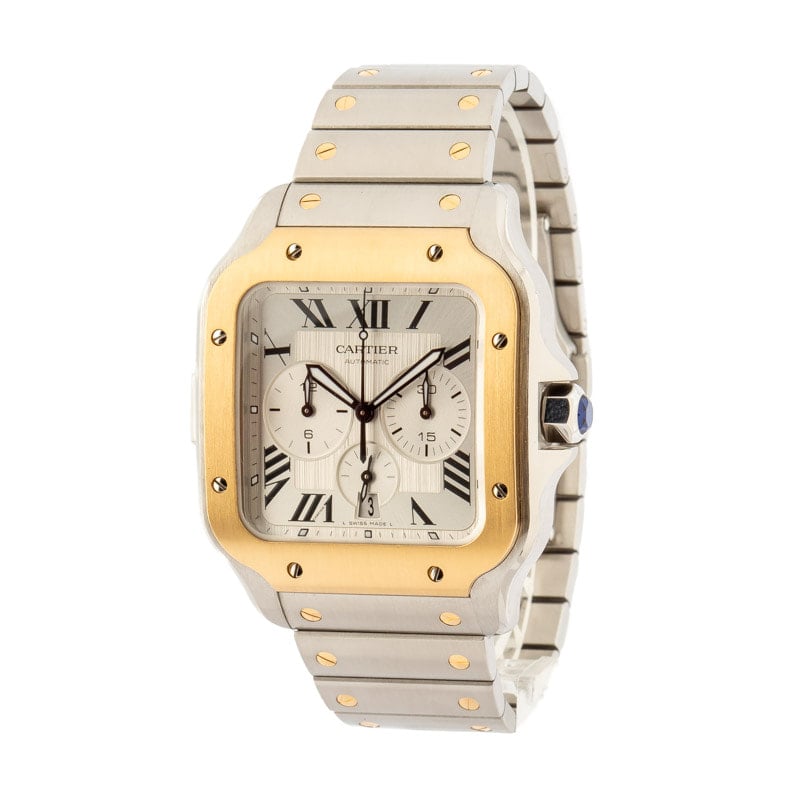 Cartier Santos de Cartier Chronograph Steel & 18k Yellow Gold