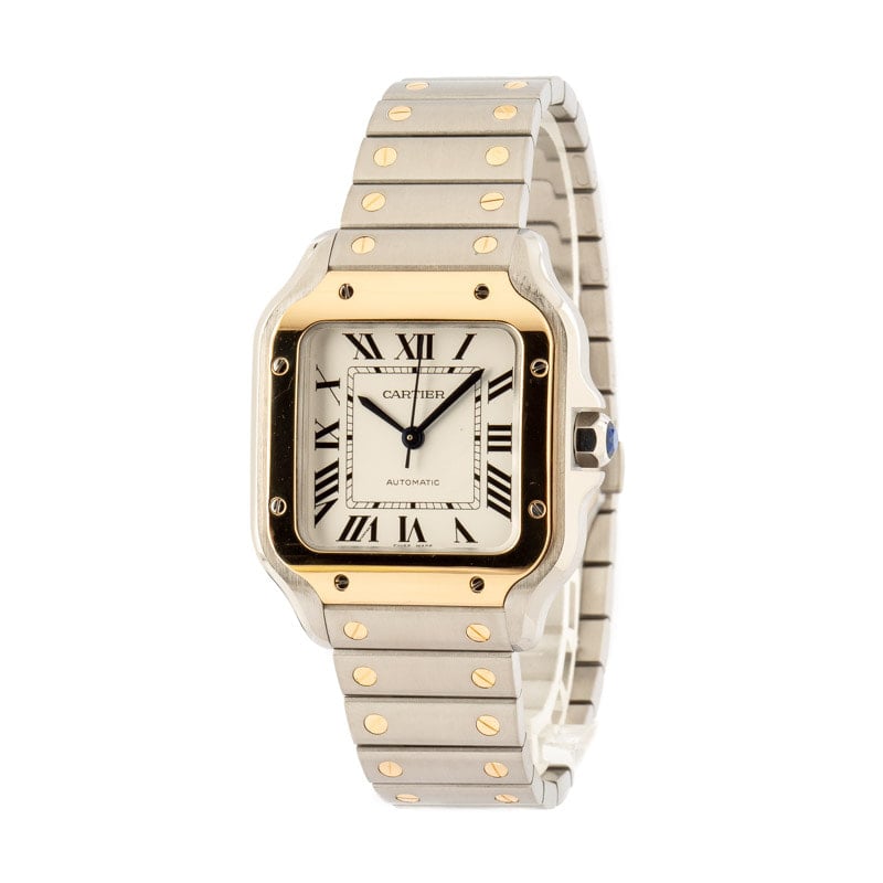 Pre-owned Cartier Santos de Cartier Steel & Gold