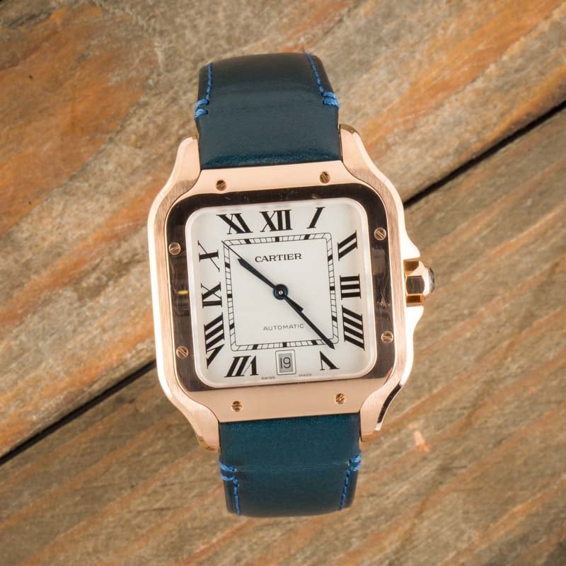 Pre-Owned Santos de Cartier 18k Rose Gold