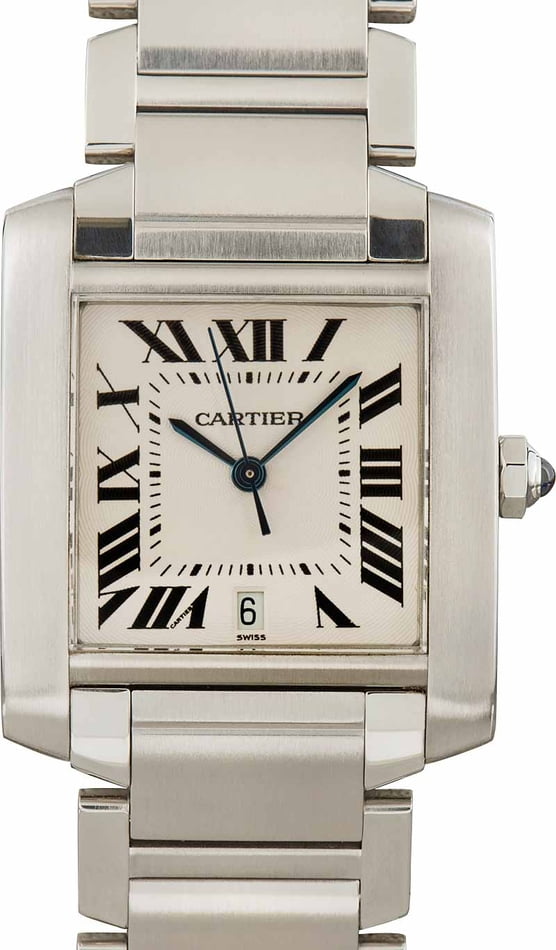 Cartier+Tank+Silver+Men%27s+Watch+-+2302 for sale online