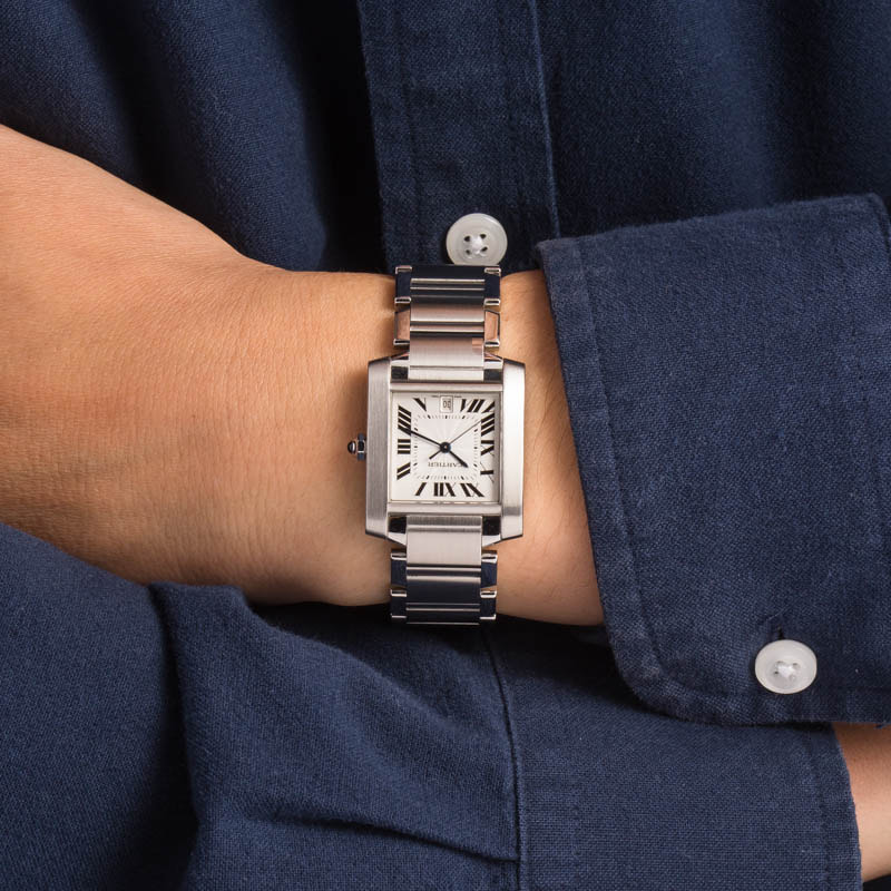 Cartier Tank Francaise White Roman Dial