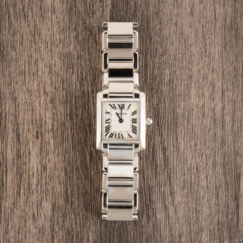 Ladies Cartier Tank Francaise 18k White Gold