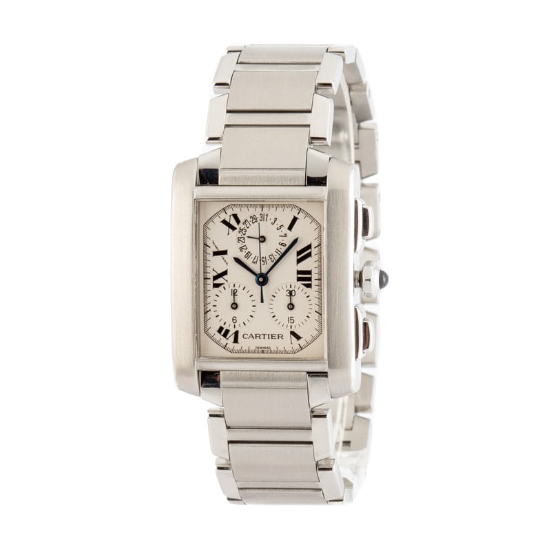 Cartier Tank Francaise Chronoflex Stainless Steel